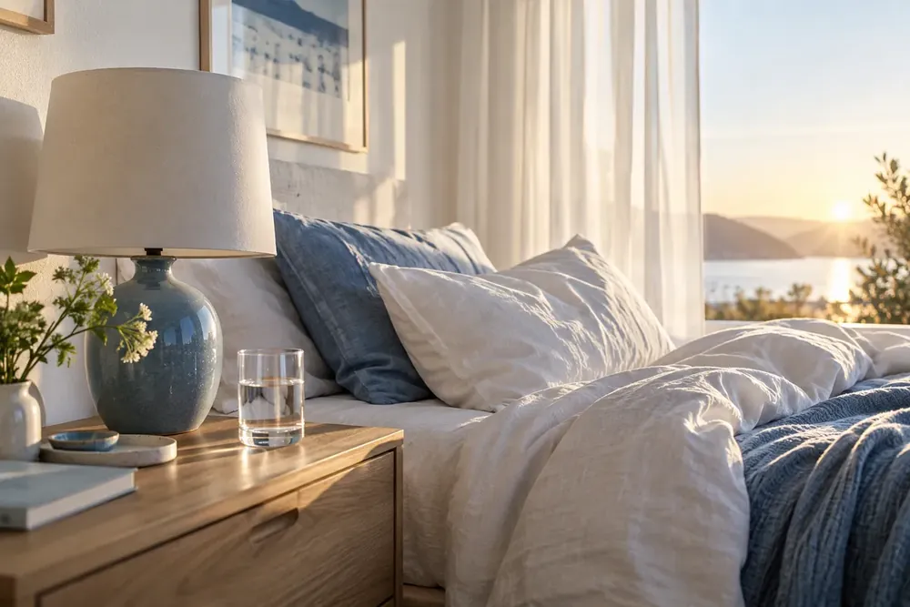 A calm bedside setting in soft dawn light