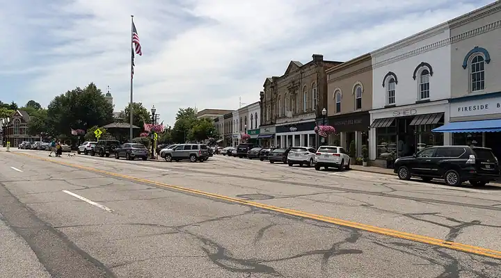 A local view of Chagrin Falls, OH