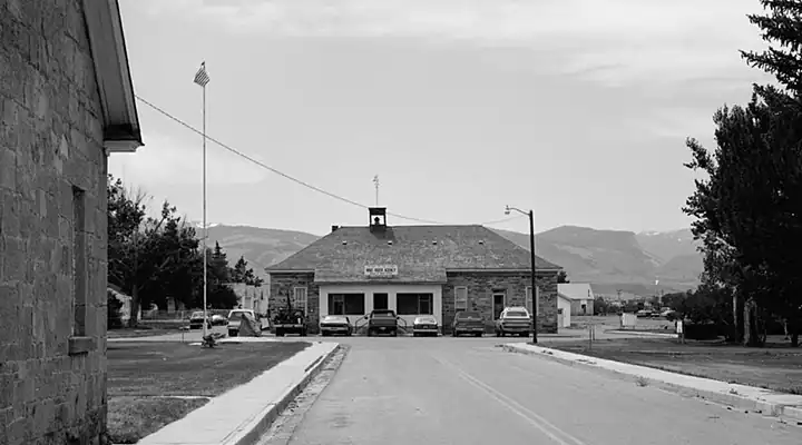 A historic photograph of Building 1 at Fort Washakie, Wyoming