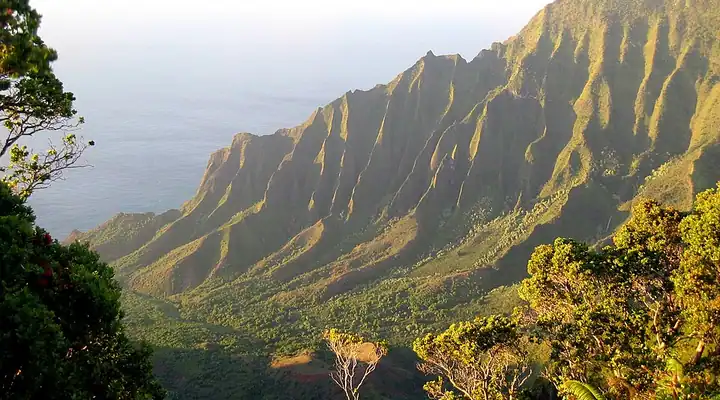 A view of Nā Pali Coast State Park in Hawaii