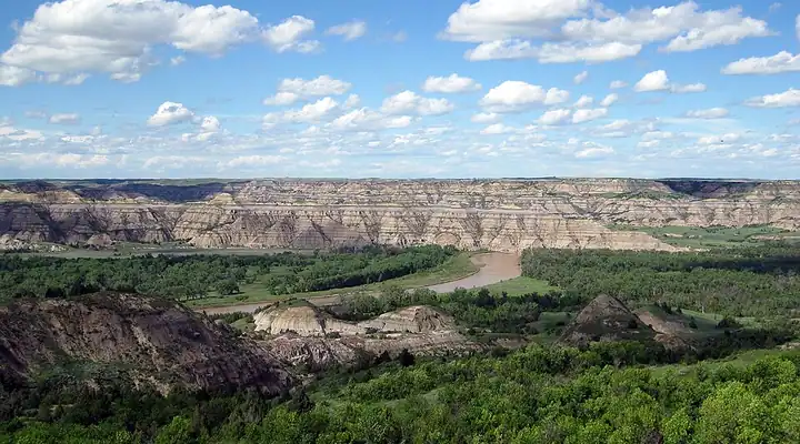 A view of Theodore Roosevelt National Park in North Dakota