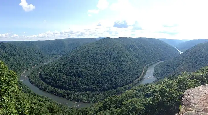 A view of New River Gorge National Park and Preserve in West Virginia