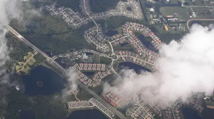 An aerial photograph of a neighborhood in Westchase, Florida